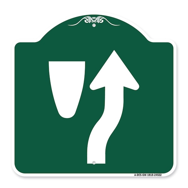 Designer Series Sign Beware of Curb Graphic, Green & White Aluminum Sign, 18" x 18", GW-1818-24522